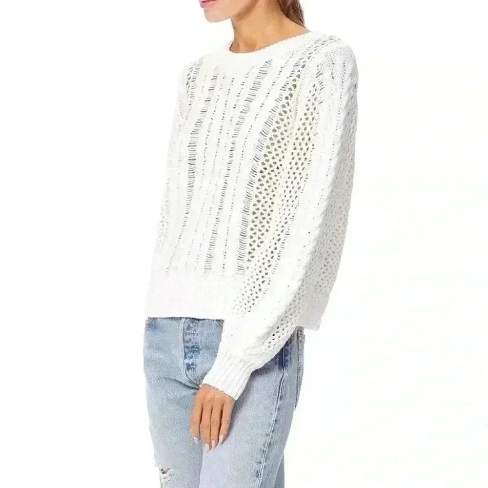 360 sweater white cable knit chunky women’s size x small